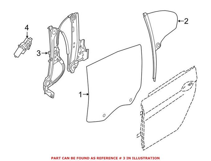 BMW Window Regulator - Rear Driver Side 51357311597